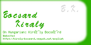 bocsard kiraly business card